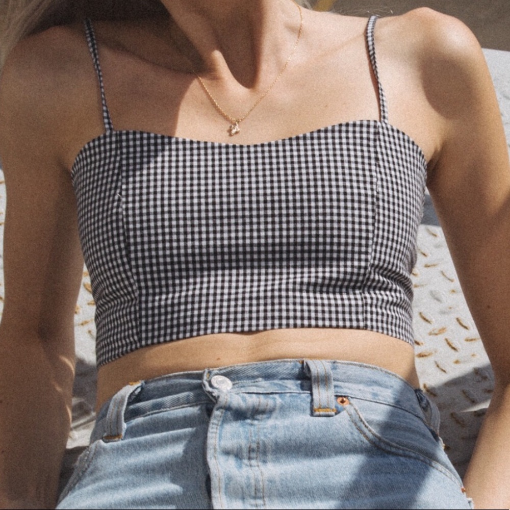 Brandy Melville John Galt Gingham Crop Top